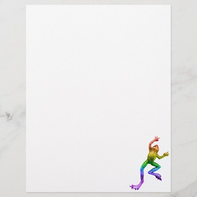SlipperyJoe's rainbow coloured frog rendered sculp Letterhead (Front)