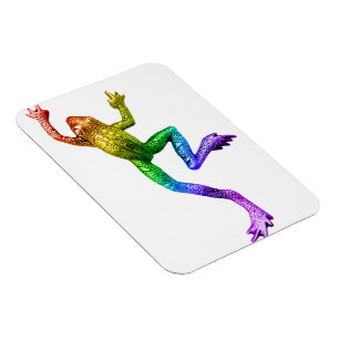 SlipperyJoe's rainbow coloured frog rendered sculp Magnet