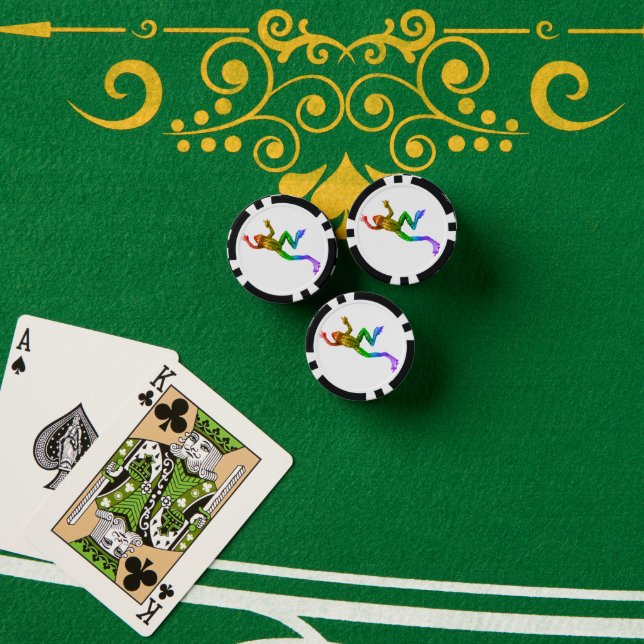 SlipperyJoe's rainbow coloured frog rendered sculp Poker Chips (Poker Table (Stack))
