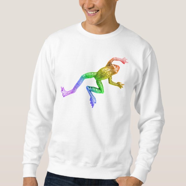 SlipperyJoe's rainbow coloured frog rendered sculp Sweatshirt (Front)