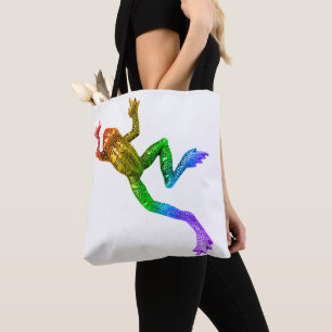 SlipperyJoe's rainbow coloured frog rendered sculp Tote Bag