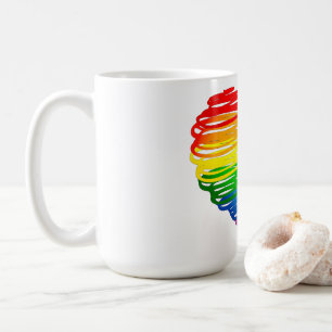 SlipperyJoe's rainbow coloured heart scribbled swi Coffee Mug