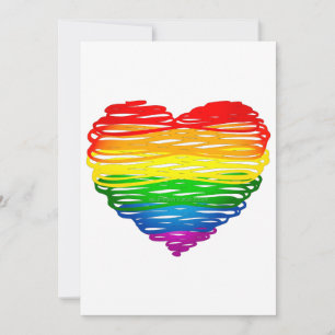 SlipperyJoe's rainbow coloured heart scribbled swi Holiday Card