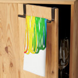 SlipperyJoe's rainbow coloured heart scribbled swi Kitchen Towel<br><div class="desc">SlipperyJoe's rainbow coloured heart scribbled swirling hand drawn lines loops overlaping vibrant energetic shape pulse sensation radiating energy artistic LGBTQIA gay pride gifts continuous gradient feels alive motion red orange yellow green blue purple transcends colourful illustration spontaneous expressive feel uneven lines radiating outwards love inclusivity message</div>