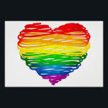 SlipperyJoe's rainbow coloured heart scribbled swi Poster<br><div class="desc">SlipperyJoe's rainbow coloured heart scribbled swirling hand drawn lines loops overlaping vibrant energetic shape pulse sensation radiating energy artistic LGBTQIA gay pride gifts continuous gradient feels alive motion red orange yellow green blue purple transcends colourful illustration spontaneous expressive feel uneven lines radiating outwards love inclusivity message</div>