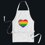 SlipperyJoe's rainbow coloured heart scribbled swi Standard Apron<br><div class="desc">SlipperyJoe's rainbow coloured heart scribbled swirling hand drawn lines loops overlaping vibrant energetic shape pulse sensation radiating energy artistic LGBTQIA gay pride gifts continuous gradient feels alive motion red orange yellow green blue purple transcends colourful illustration spontaneous expressive feel uneven lines radiating outwards love inclusivity message</div>