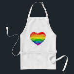 SlipperyJoe's rainbow coloured heart scribbled swi Standard Apron<br><div class="desc">SlipperyJoe's rainbow coloured heart scribbled swirling hand drawn lines loops overlaping vibrant energetic shape pulse sensation radiating energy artistic LGBTQIA gay pride gifts continuous gradient feels alive motion red orange yellow green blue purple transcends colourful illustration spontaneous expressive feel uneven lines radiating outwards love inclusivity message</div>