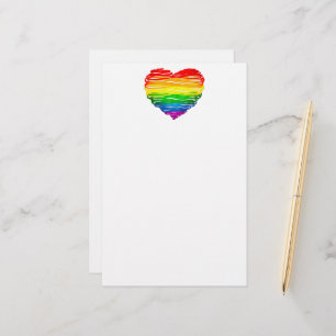 SlipperyJoe's rainbow coloured heart scribbled swi Stationery