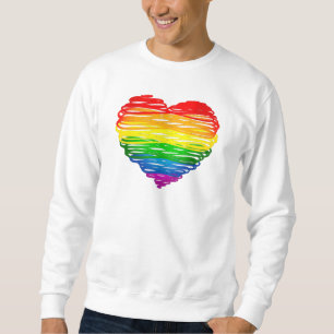 SlipperyJoe's rainbow coloured heart scribbled swi Sweatshirt