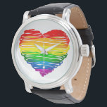 SlipperyJoe's rainbow coloured heart scribbled swi Watch<br><div class="desc">SlipperyJoe's rainbow coloured heart scribbled swirling hand drawn lines loops overlaping vibrant energetic shape pulse sensation radiating energy artistic LGBTQIA gay pride gifts continuous gradient feels alive motion red orange yellow green blue purple transcends colourful illustration spontaneous expressive feel uneven lines radiating outwards love inclusivity message</div>