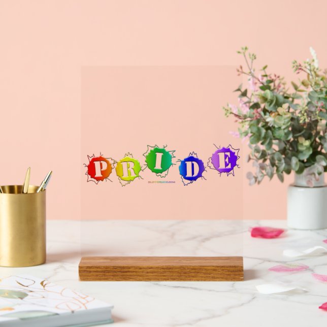 SlipperyJoe's rainbow coloured pride sign bursts w (Wedding)