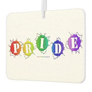 SlipperyJoe's rainbow coloured pride sign bursts w Air Freshener