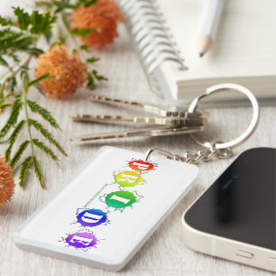 SlipperyJoe's rainbow coloured pride sign bursts w Keychain