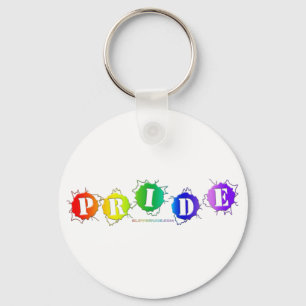 SlipperyJoe's rainbow coloured pride sign bursts w Keychain