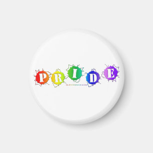 SlipperyJoe's rainbow coloured pride sign bursts w Magnet