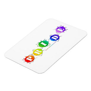 SlipperyJoe's rainbow coloured pride sign bursts w Magnet
