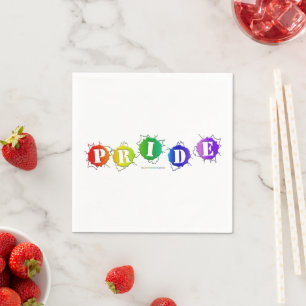 SlipperyJoe's rainbow coloured pride sign bursts w Napkin
