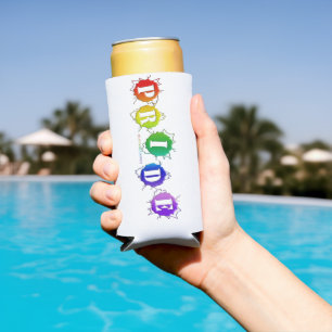 SlipperyJoe's rainbow coloured pride sign bursts w Seltzer Can Cooler