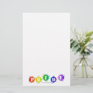 SlipperyJoe's rainbow coloured pride sign bursts w Stationery