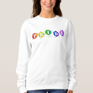 SlipperyJoe's rainbow coloured pride sign bursts w Sweatshirt