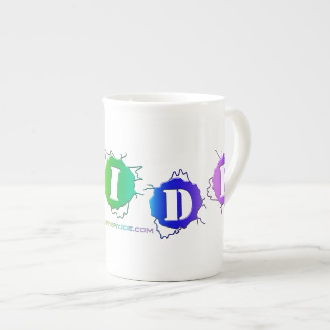 SlipperyJoe's rainbow coloured pride sign word thr Bone China Mug (Front Right)