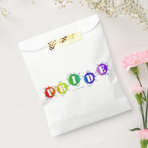SlipperyJoe's rainbow coloured pride sign word thr Favour Bag