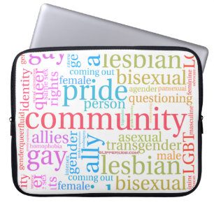 SlipperyJoe's rainbow community words colorful ide Laptop Sleeve