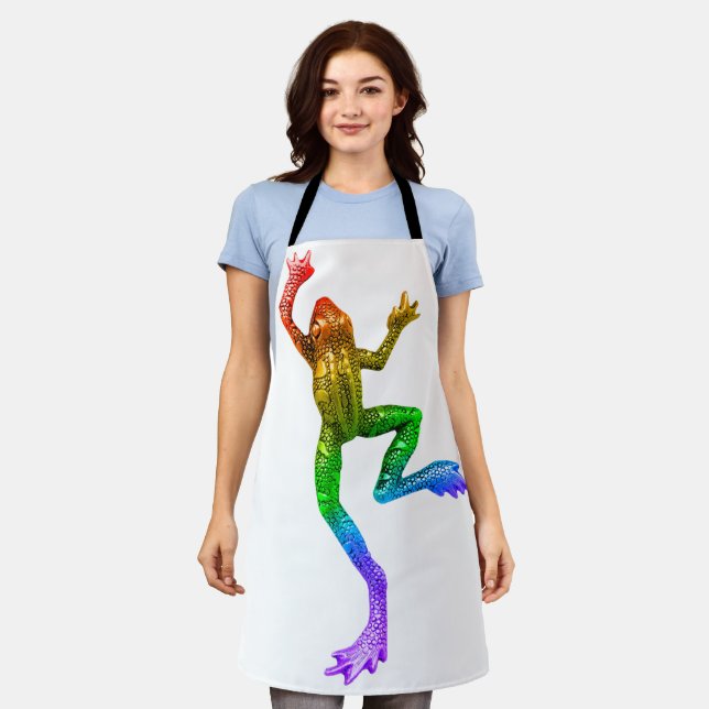SlipperyJoe's rainbow gradient frog vibrant amphib Apron (Worn)