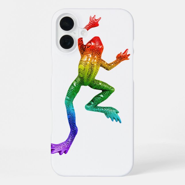 SlipperyJoe's rainbow gradient frog vibrant amphib iPhone Case (Back)