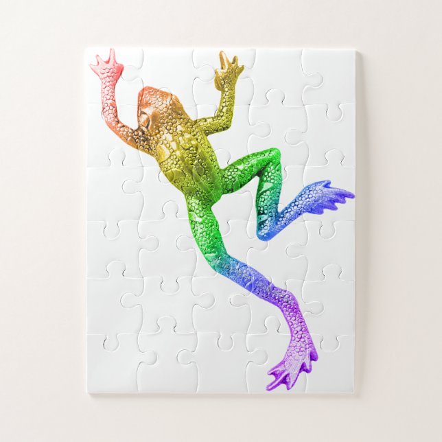 SlipperyJoe's rainbow gradient frog vibrant amphib Jigsaw Puzzle (Vertical)