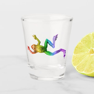 SlipperyJoe's rainbow gradient frog vibrant amphib Shot Glass