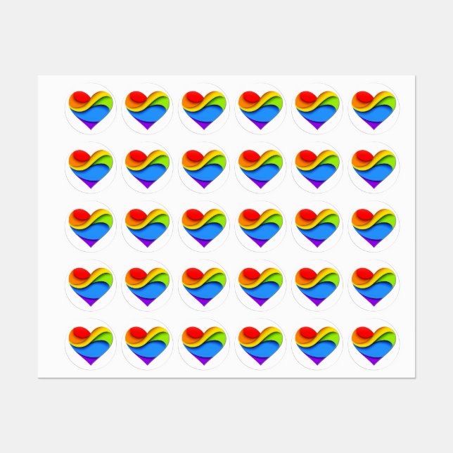 SlipperyJoe's rainbow layered heart shape red oran (Sheet)