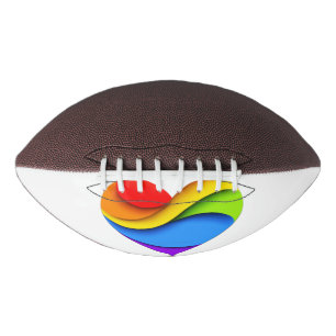 SlipperyJoe's rainbow layered heart shape red oran Football