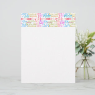 SlipperyJoe's rainbow LGBTQ+ community word cloud  Letterhead