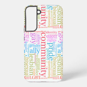 SlipperyJoe's rainbow LGBTQ+ community word cloud  Samsung Galaxy Case