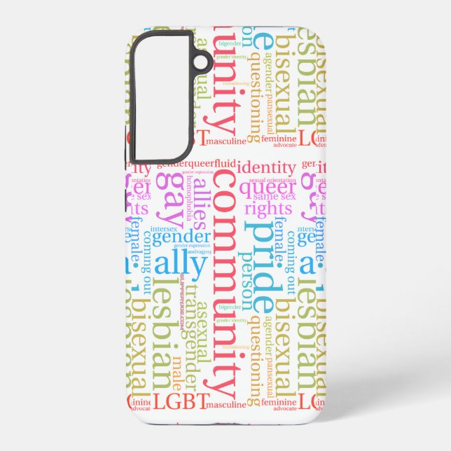 SlipperyJoe's rainbow LGBTQ+ community word cloud  Samsung Galaxy S22+ Case (Back)