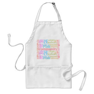 SlipperyJoe's rainbow LGBTQ+ community word cloud Standard Apron