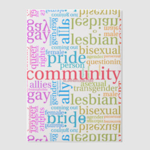SlipperyJoe's rainbow LGBTQ+ community word cloud  Vellum Invitations