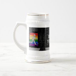 SlipperyJoe's rainbow pride colours panel urban st Beer Stein