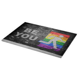 SlipperyJoe's rainbow pride colours panel urban st Cutting Board