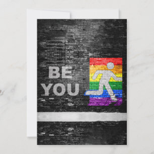 SlipperyJoe's rainbow pride colours panel urban st Holiday Card