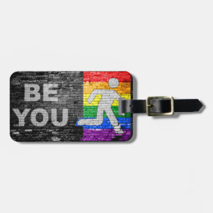 SlipperyJoe's rainbow pride colours panel urban st Luggage Tag