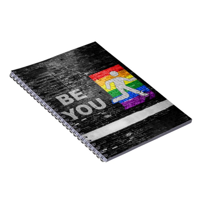 SlipperyJoe's rainbow pride colours panel urban st Notebook (Right Side)