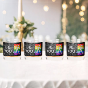 SlipperyJoe's rainbow pride colours panel urban st Whiskey Glass