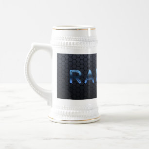 SlipperyJoe's raunch metallic large blue letters d Beer Stein