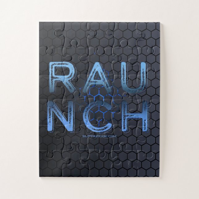 SlipperyJoe's raunch metallic large blue letters d Jigsaw Puzzle (Vertical)
