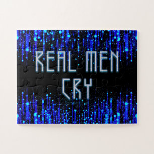SlipperyJoe's real men cry tears emotions digital  Jigsaw Puzzle