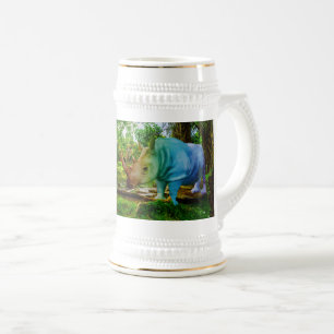 SlipperyJoe's rhinoceros lush tropical setting pri Beer Stein