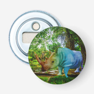 SlipperyJoe's rhinoceros lush tropical setting pri Bottle Opener