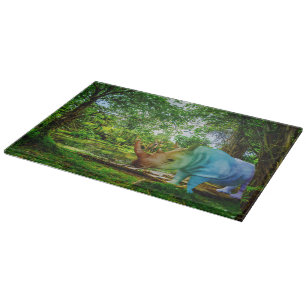 SlipperyJoe's rhinoceros lush tropical setting pri Cutting Board